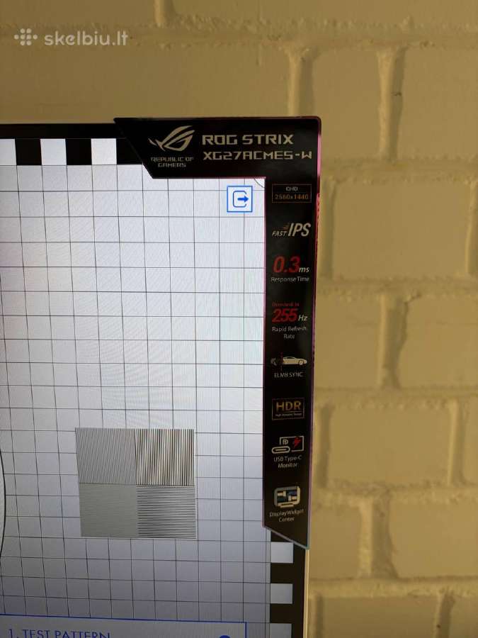 Asus Rog Strix Xg27acmes-w – 27" Qhd 255hz Gaming - nuotraukos Nr. 3
