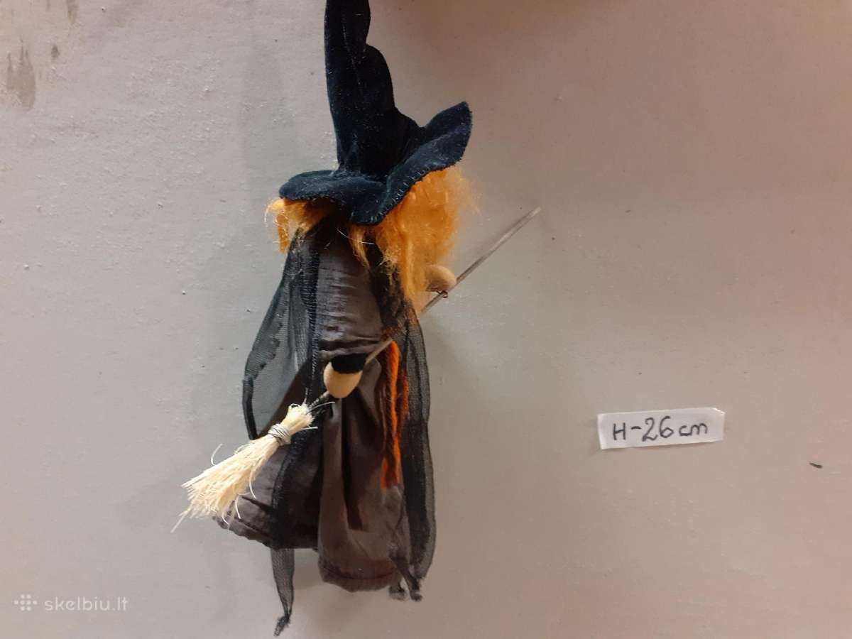 Vienetinė kolekcijinė rankų darbo ragana H-26cm - nuotraukos Nr. 7
