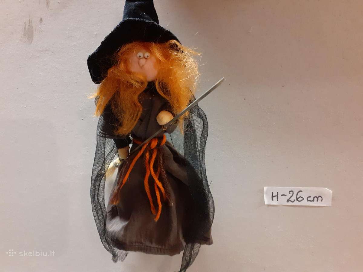 Vienetinė kolekcijinė rankų darbo ragana H-26cm - nuotraukos Nr. 10
