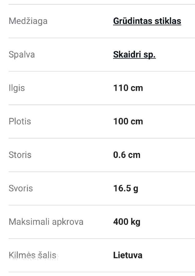 Apsauginis grūdintas židinio stiklas. - nuotraukos Nr. 2