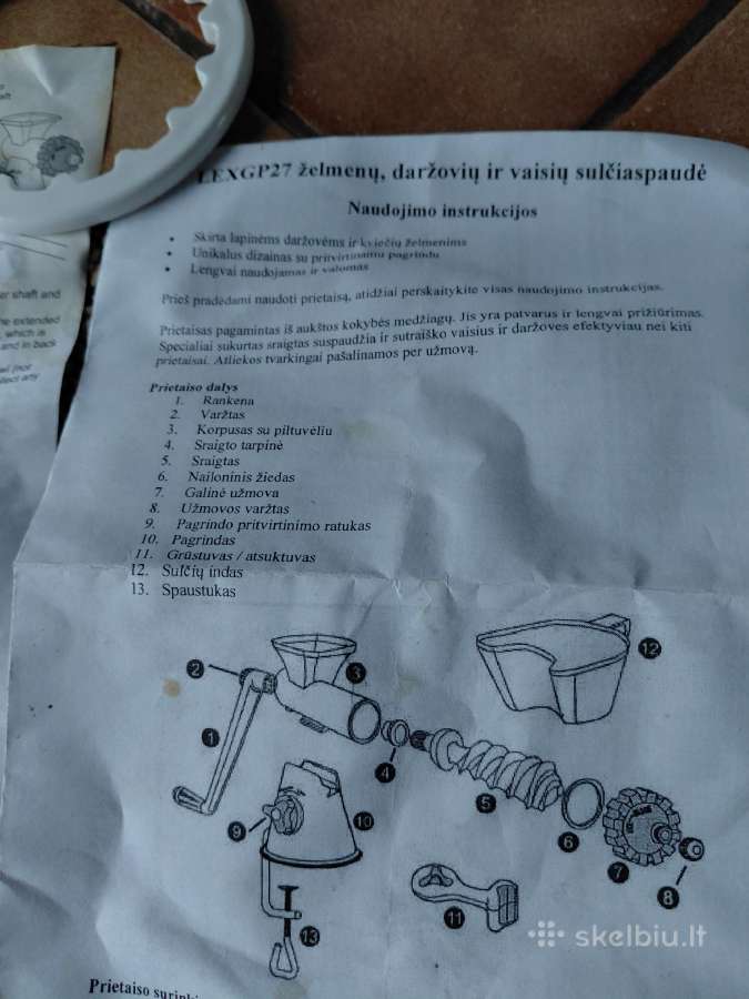 Zylė,daržovių ir vaisių sulčiaspaudė - nuotraukos Nr. 2