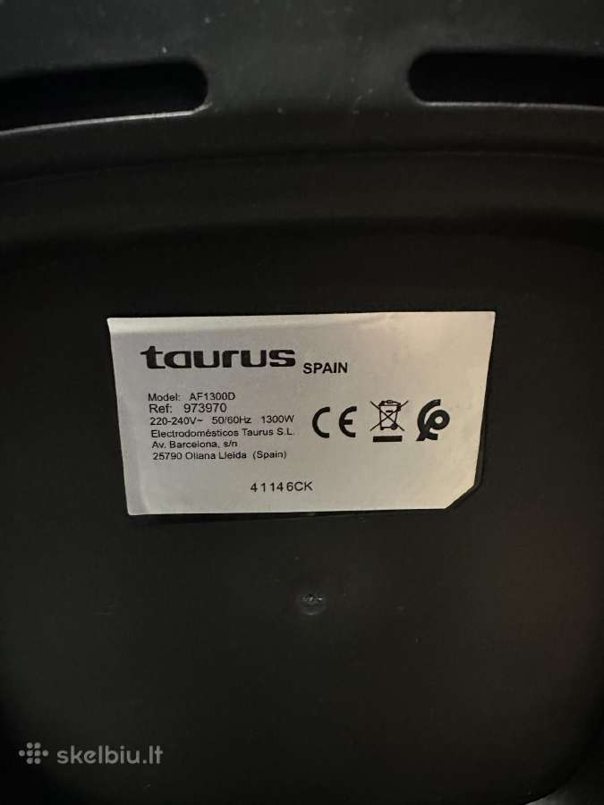 Taurus karšto oro gruzdintuvė 3.5l, 1300w - nuotraukos Nr. 2