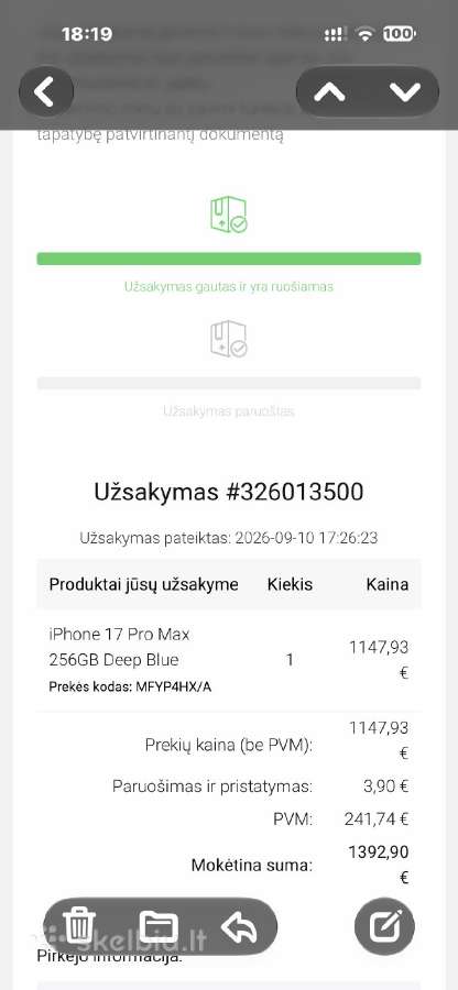 Parduodu beveik nenaudotą iPhone 17 Pro Max 256gb - nuotraukos Nr. 8