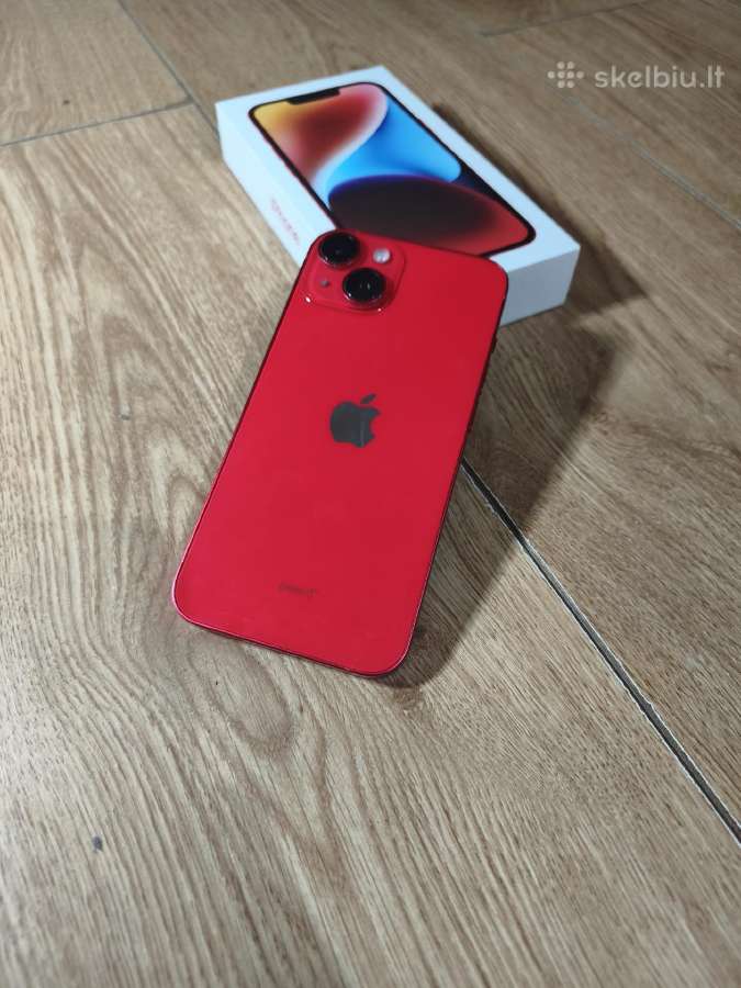 Apple iPhone 14 (Product Red) + Originali dėžutė - nuotraukos Nr. 2