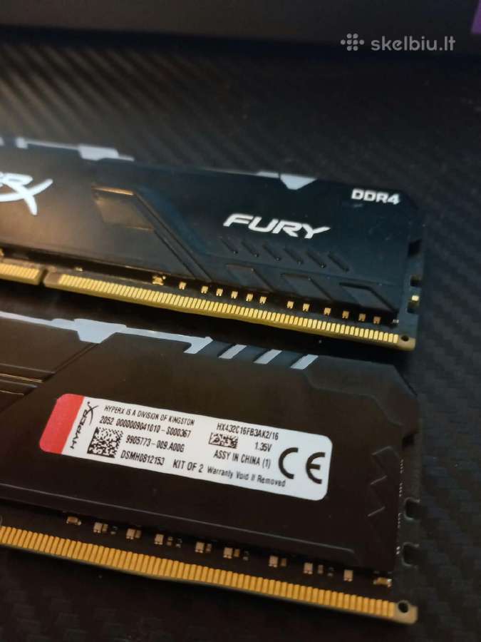 Kingston Hyperx Fury Black Ddr4 2x8gb 16gb 3200 Mh - nuotraukos Nr. 2