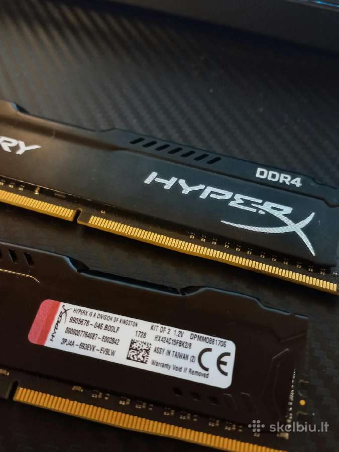 Kingston Hyperx Fury Black Ddr4 2x4gb 8gb 2400 MHz - nuotraukos Nr. 2