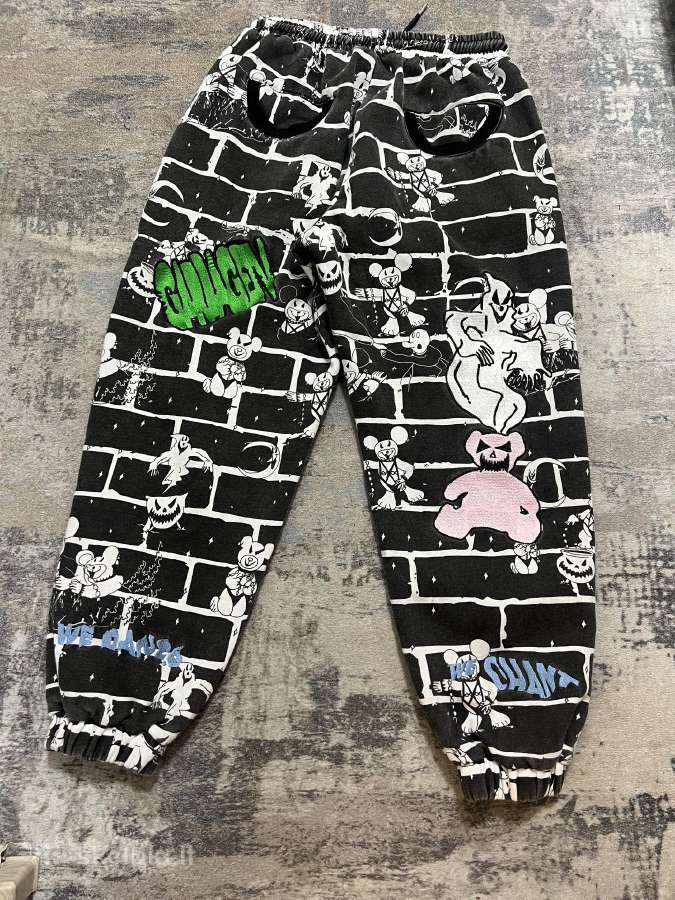 Garbage TV „Rave Hardstyle“ Brick Print Joggers - nuotraukos Nr. 2