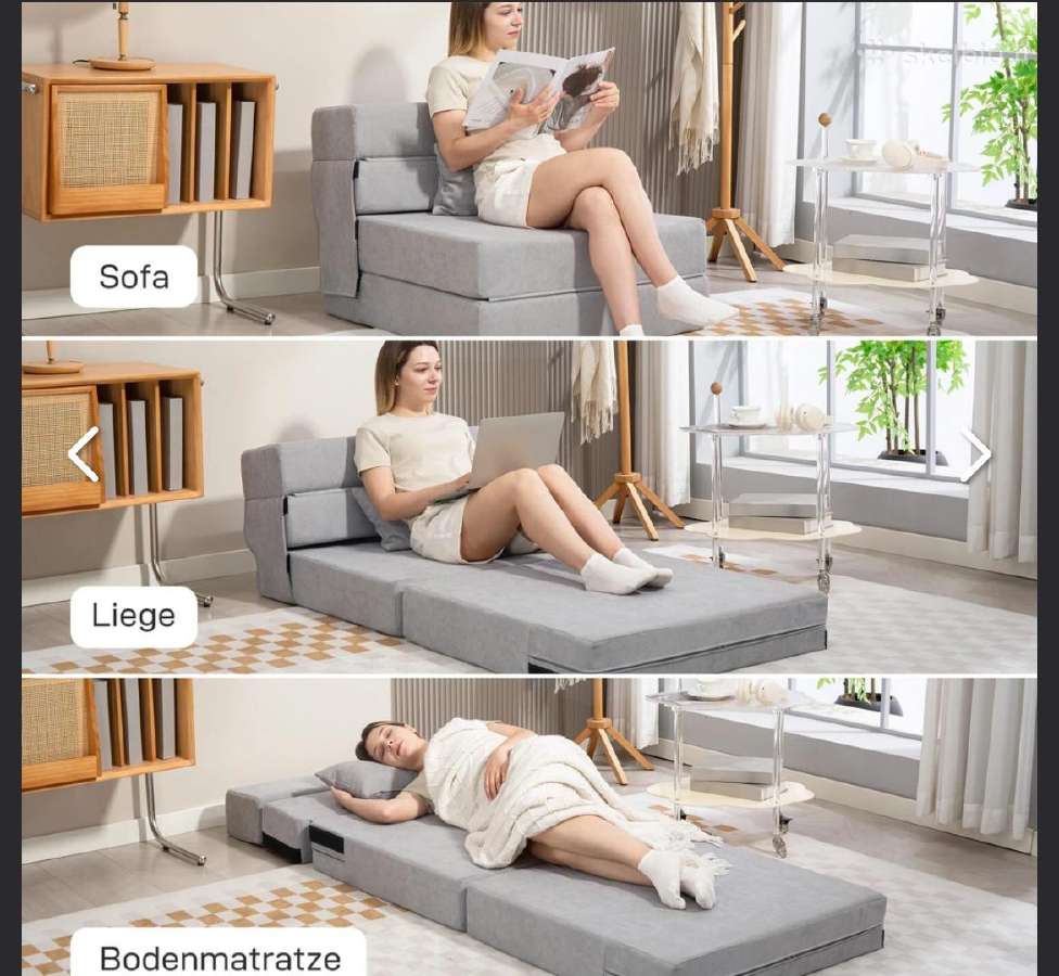 Mėlynas fotelis - lova - nuotraukos Nr. 3