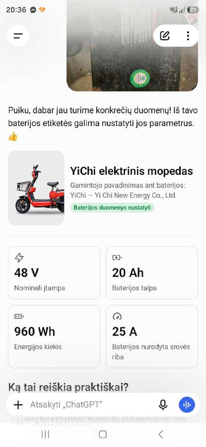 Elektrinis motoroleris - nuotraukos Nr. 10