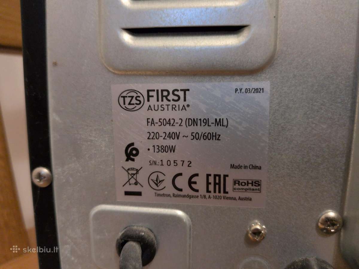 Mini elektrinė orkaitė First Austria Fa-5042-2 - nuotraukos Nr. 4