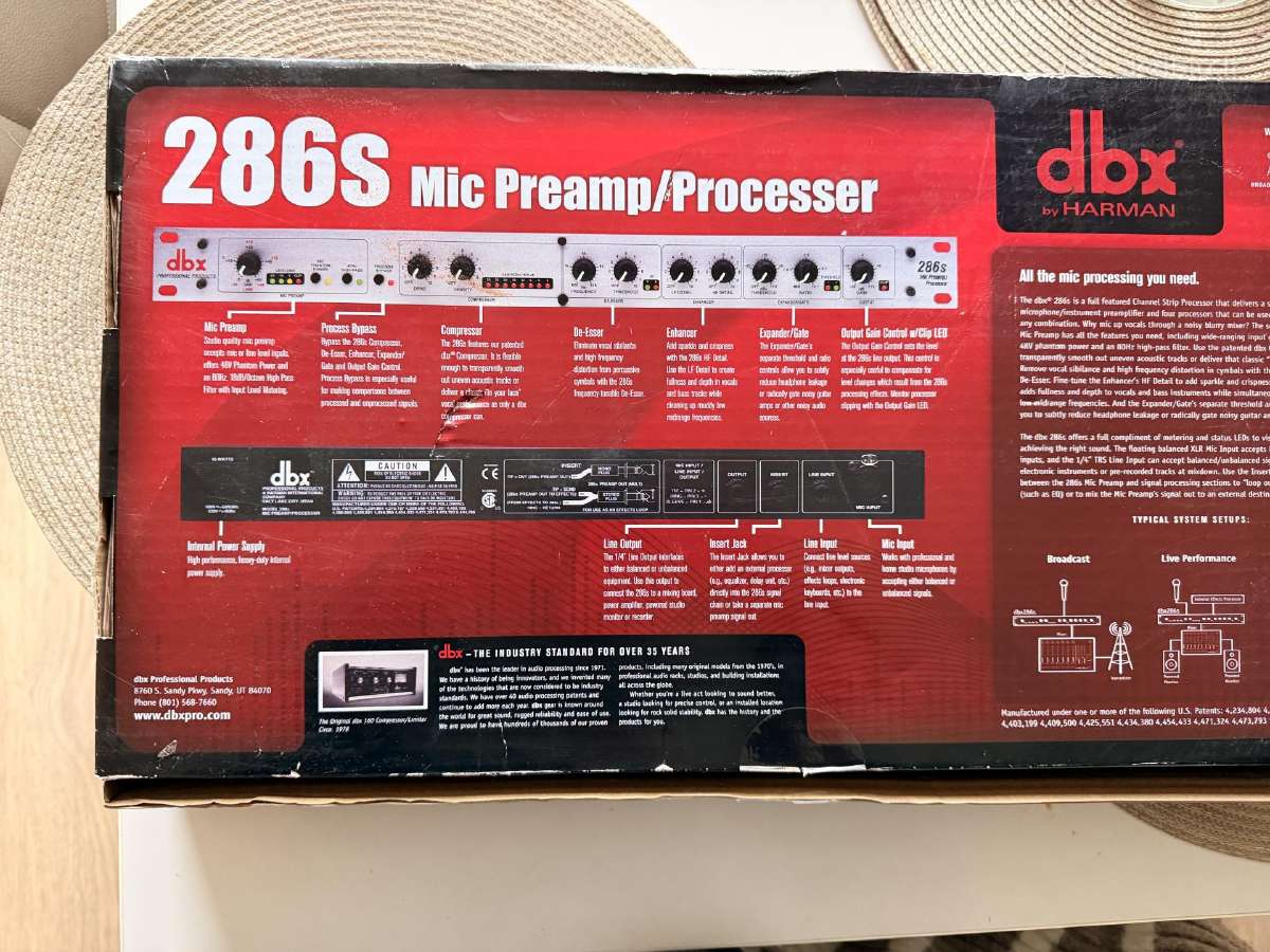 Dbx 286s Micpreamp/ Procesor - nuotraukos Nr. 7