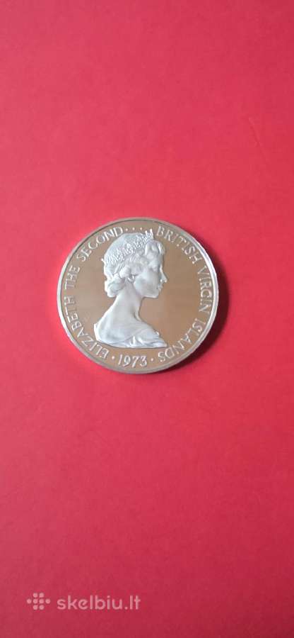 Mergelių Salos 1 doleris 1973,sidabras 0,925 - nuotraukos Nr. 2
