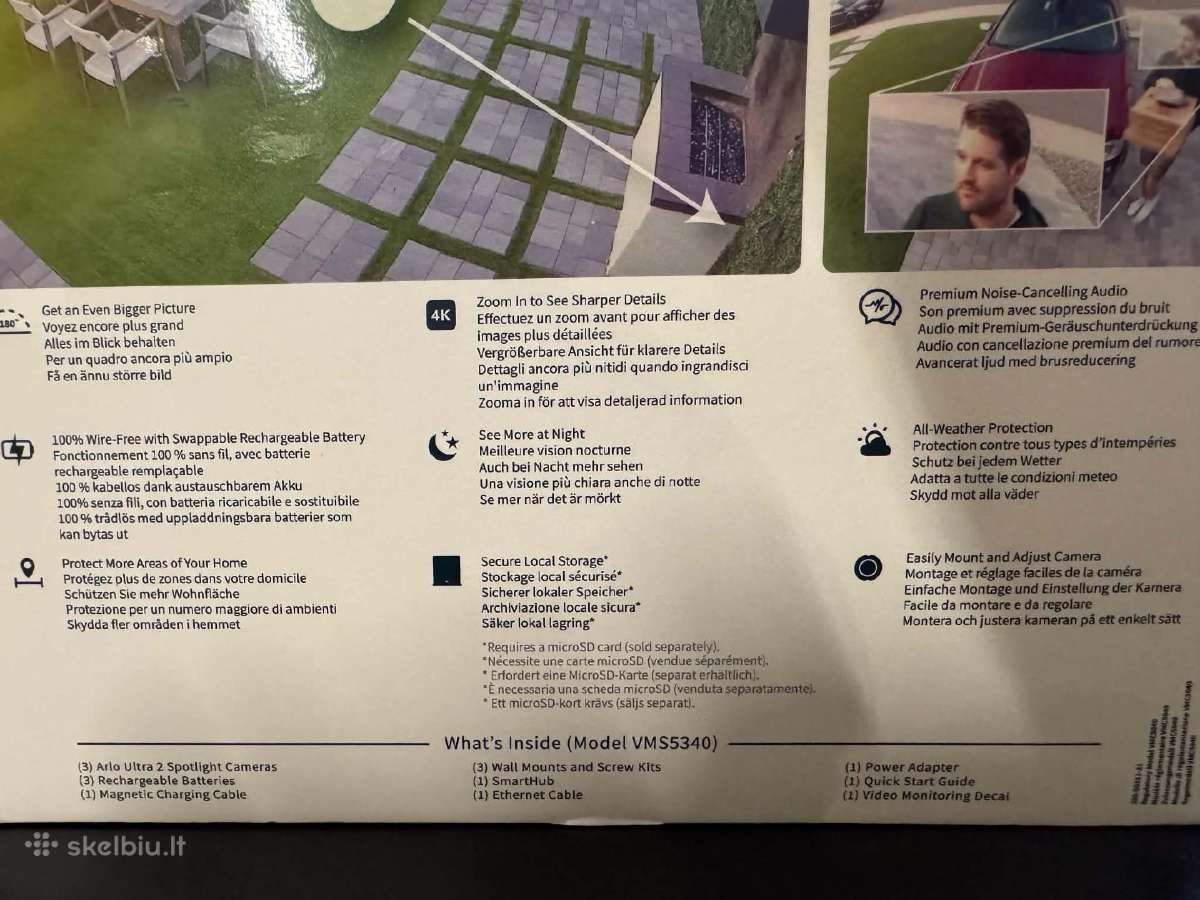 Arlo Ultra 2 stebėjimo sistema su trimis 4k Ultra - nuotraukos Nr. 2