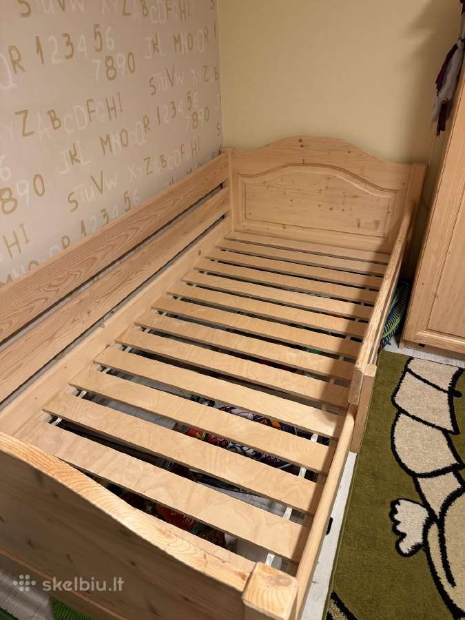 Medinė viengulė lova su čiužiniu 90180 cm – Vilni - nuotraukos Nr. 2