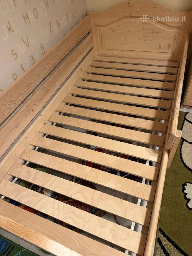 Medinė viengulė lova su čiužiniu 90180 cm – Vilni - nuotraukos Nr. 3