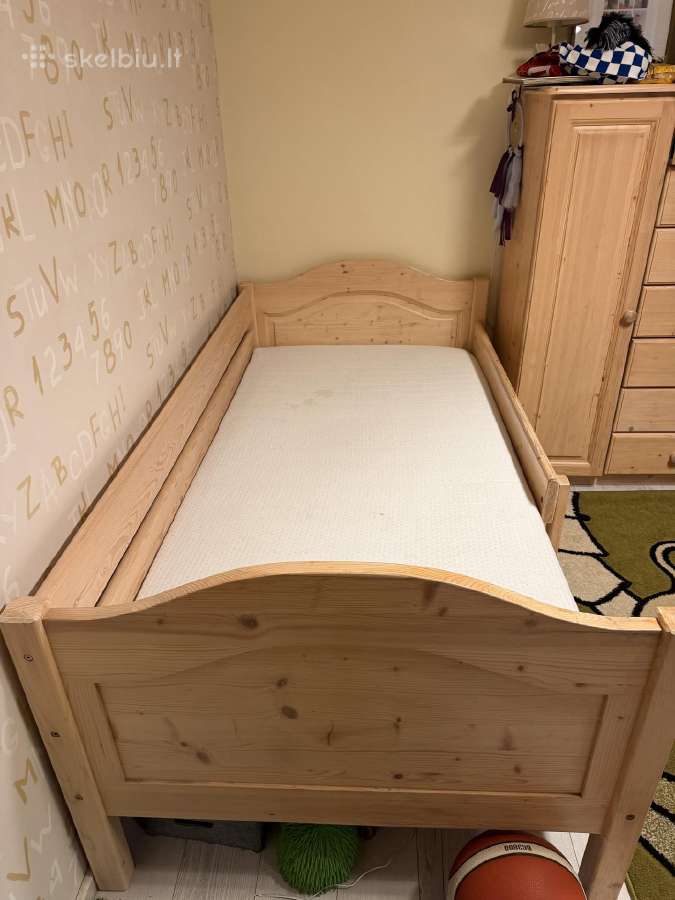 Medinė viengulė lova su čiužiniu 90180 cm – Vilni - nuotraukos Nr. 4