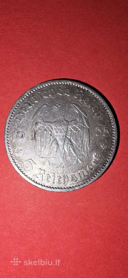 Vokietija 5 markės 1935,sidabras 0,900 - nuotraukos Nr. 2