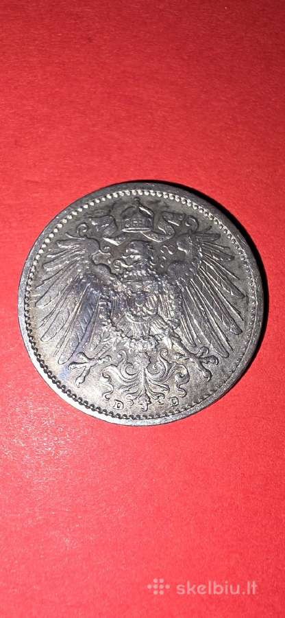 Vokietija 1 markė 1908 D,sidabras 0,900 - nuotraukos Nr. 2