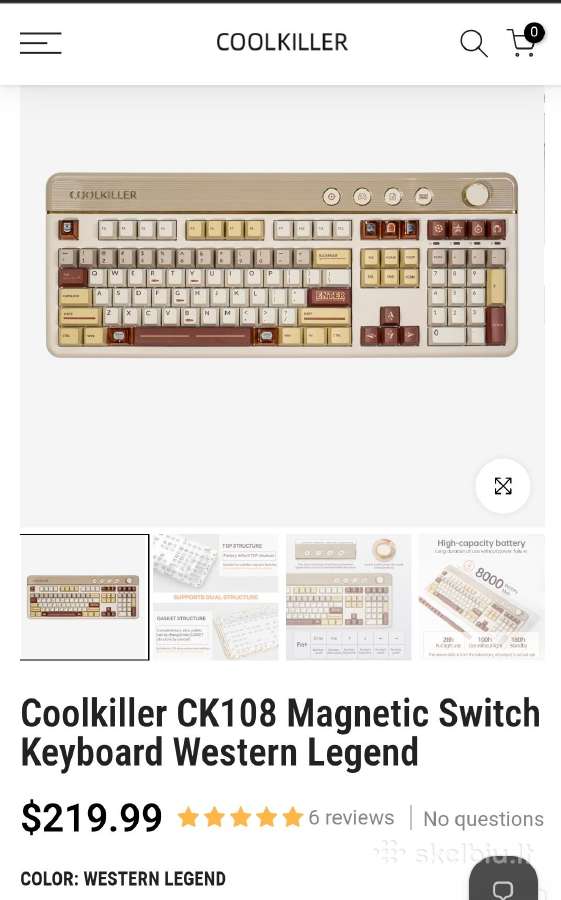 Coolkiller Ck108 Magnetic Switch klaviatūra - nuotraukos Nr. 2