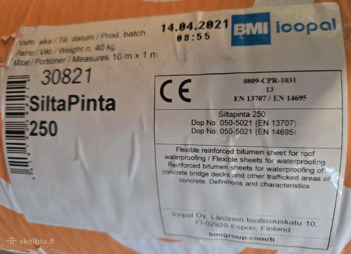 Bituminė hidroizoliacija Bmi Icopal Siltapinta 250 - nuotraukos Nr. 2