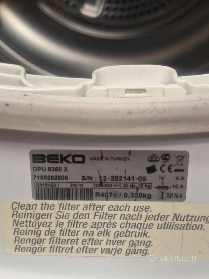 Beko Dpu 8360 X džiovyklė su šilumos siurbliu - nuotraukos Nr. 6