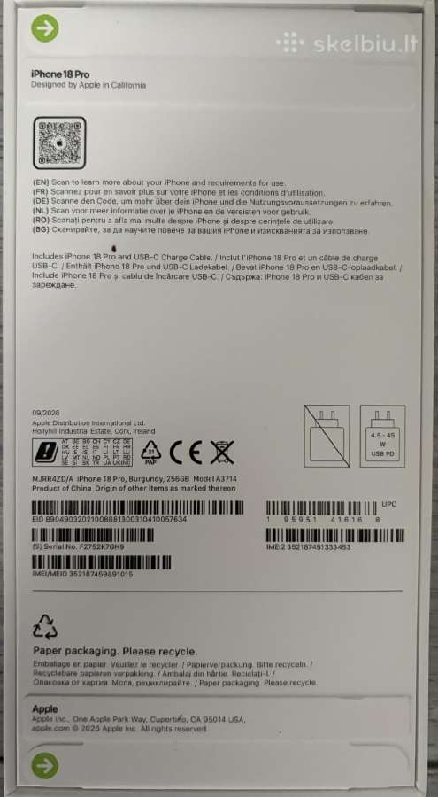 iPhone 18 pro 256gb - nuotraukos Nr. 2