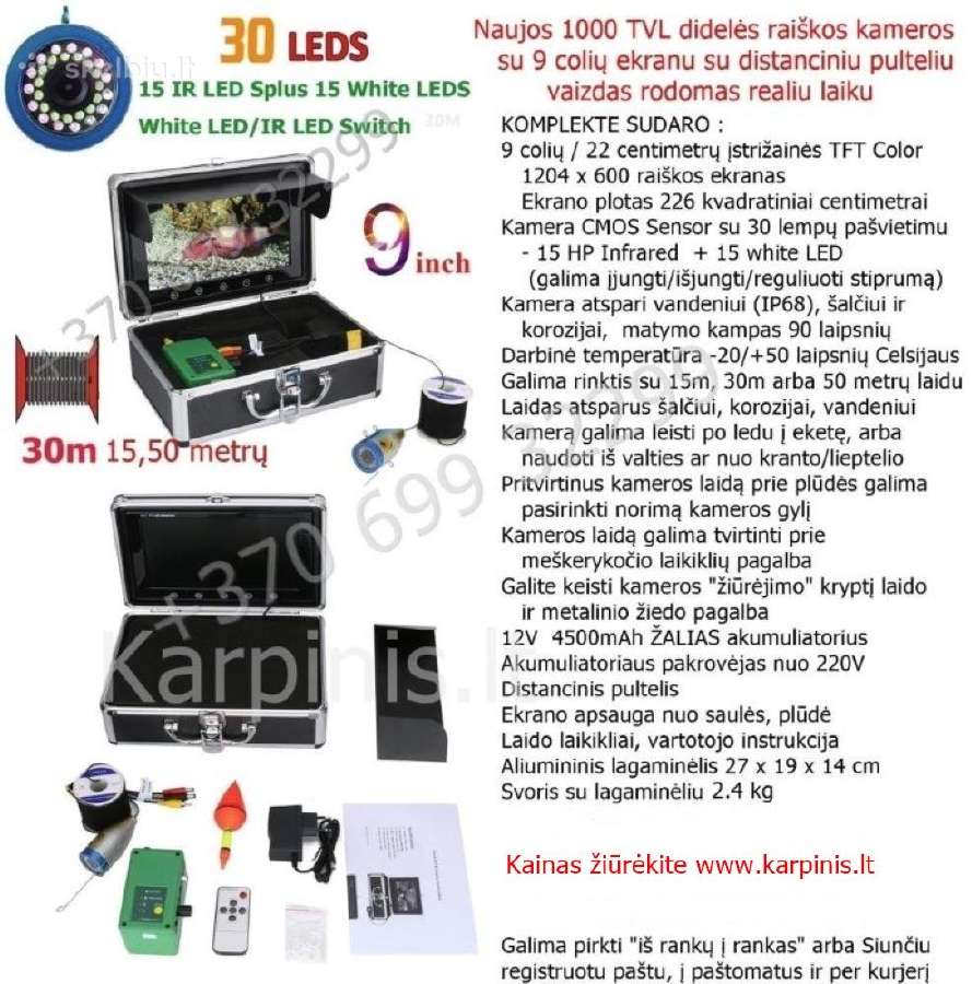 Povandeninė kamera 10 colių sukama 360 laipsnių - nuotraukos Nr. 19