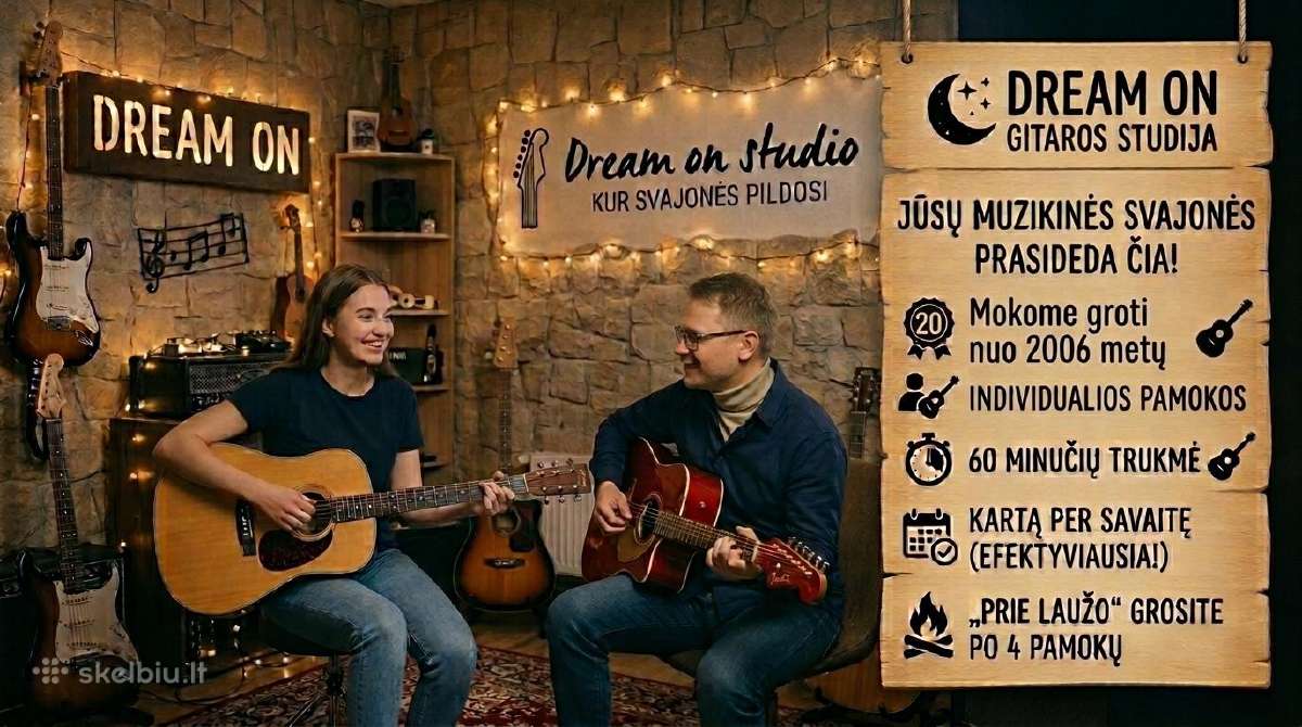 Individualios gitaros pamokos studijoje "Dream On" - nuotraukos Nr. 3