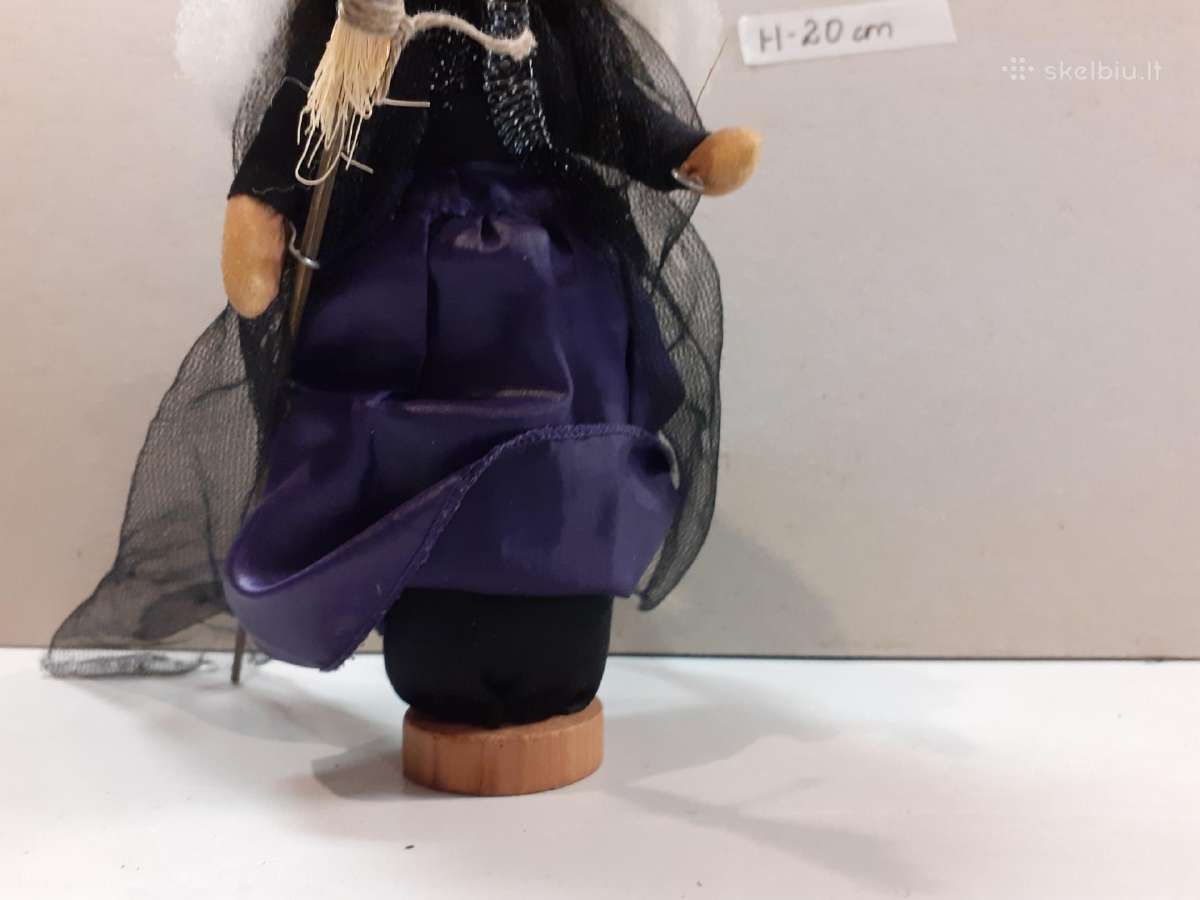 Vienetinė kolekcijinė rankų darbo ragana H-20cm - nuotraukos Nr. 6