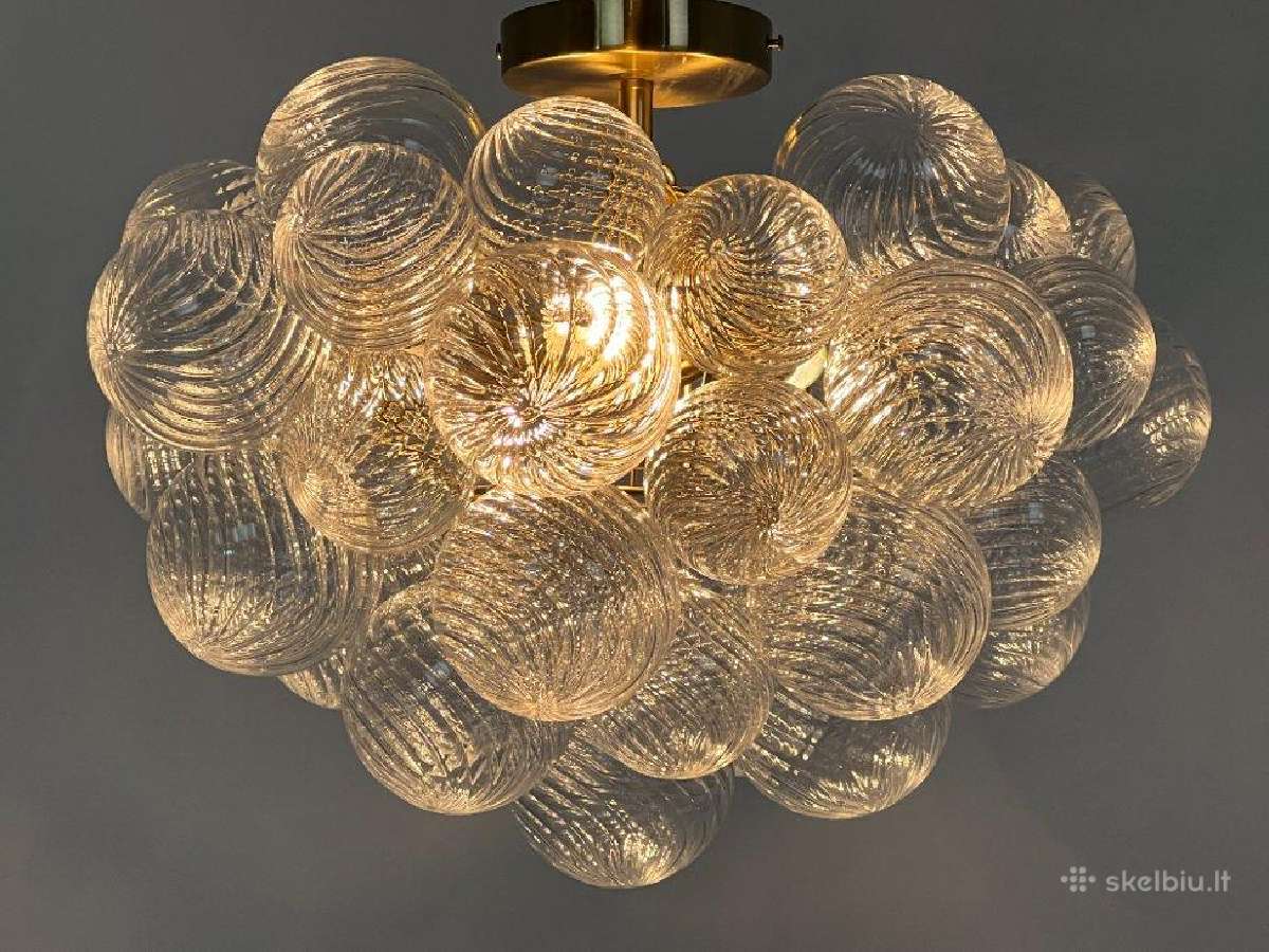 Art deco stiliaus pakabinamas šviestuvas su žalvar - nuotraukos Nr. 7