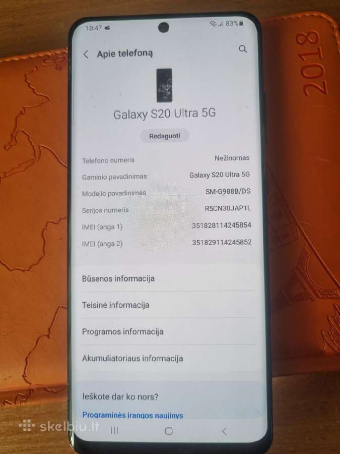 Samsung Galaxy S20 Ultra 5G 128/12 GB. - nuotraukos Nr. 4