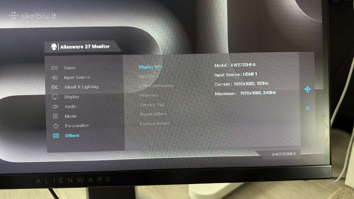 Alienware Aw2720hfa 27 žaidimų monitorius - nuotraukos Nr. 6