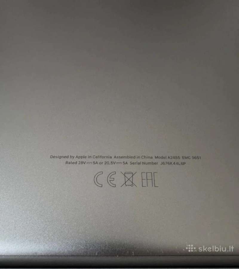 MacBook Pro 16 M1 Pro / 32 GB / 1 TB / Silver - nuotraukos Nr. 7