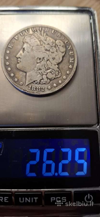 Sudabrine moneta Morgan dollar 1882 Cc, JAV - nuotraukos Nr. 3