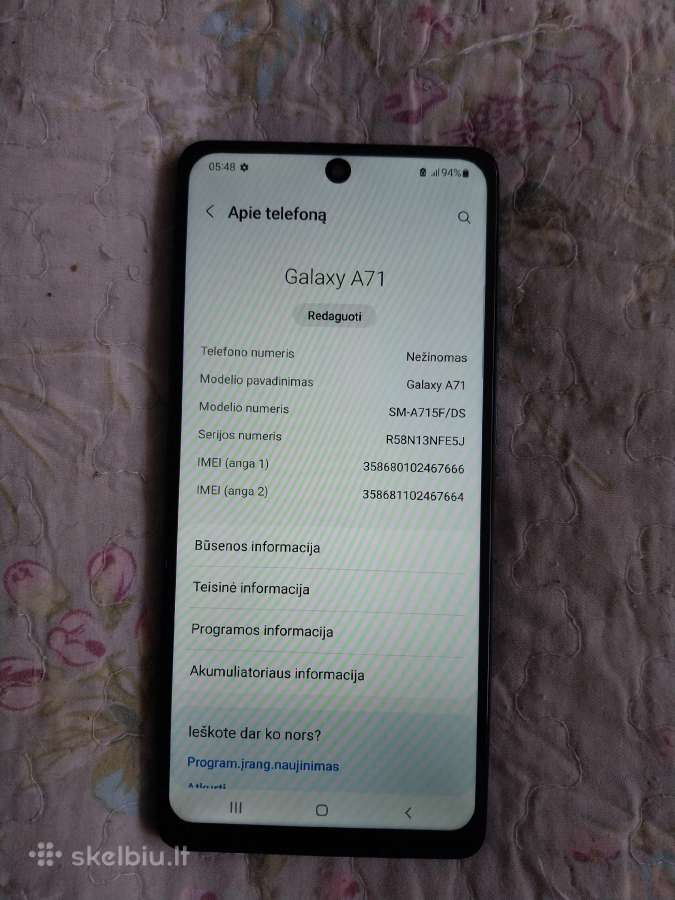 Samsung a71 128gb - nuotraukos Nr. 6