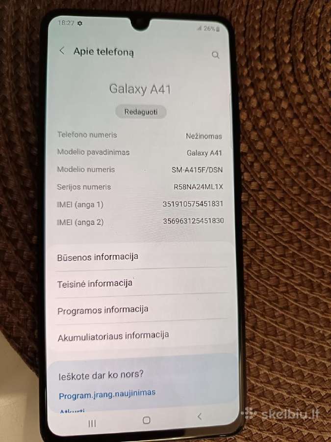 Parduodamas Samsung Galaxy A41 (64gb) - nuotraukos Nr. 2