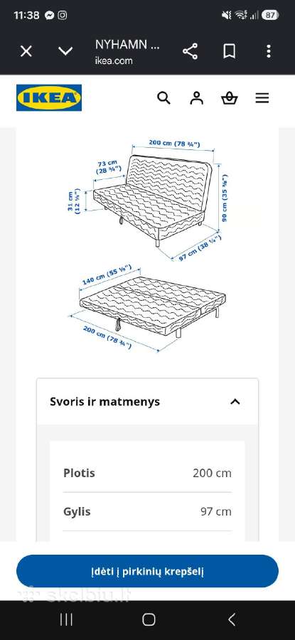 Nyhamn sofa-lova - nuotraukos Nr. 6