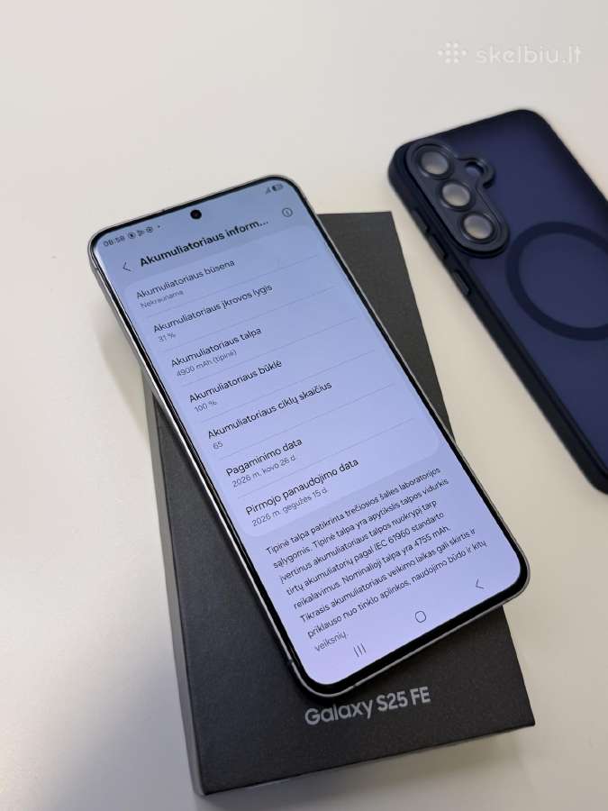 Samsung S25 Fe 128 GB, 65 ciklai - nuotraukos Nr. 7