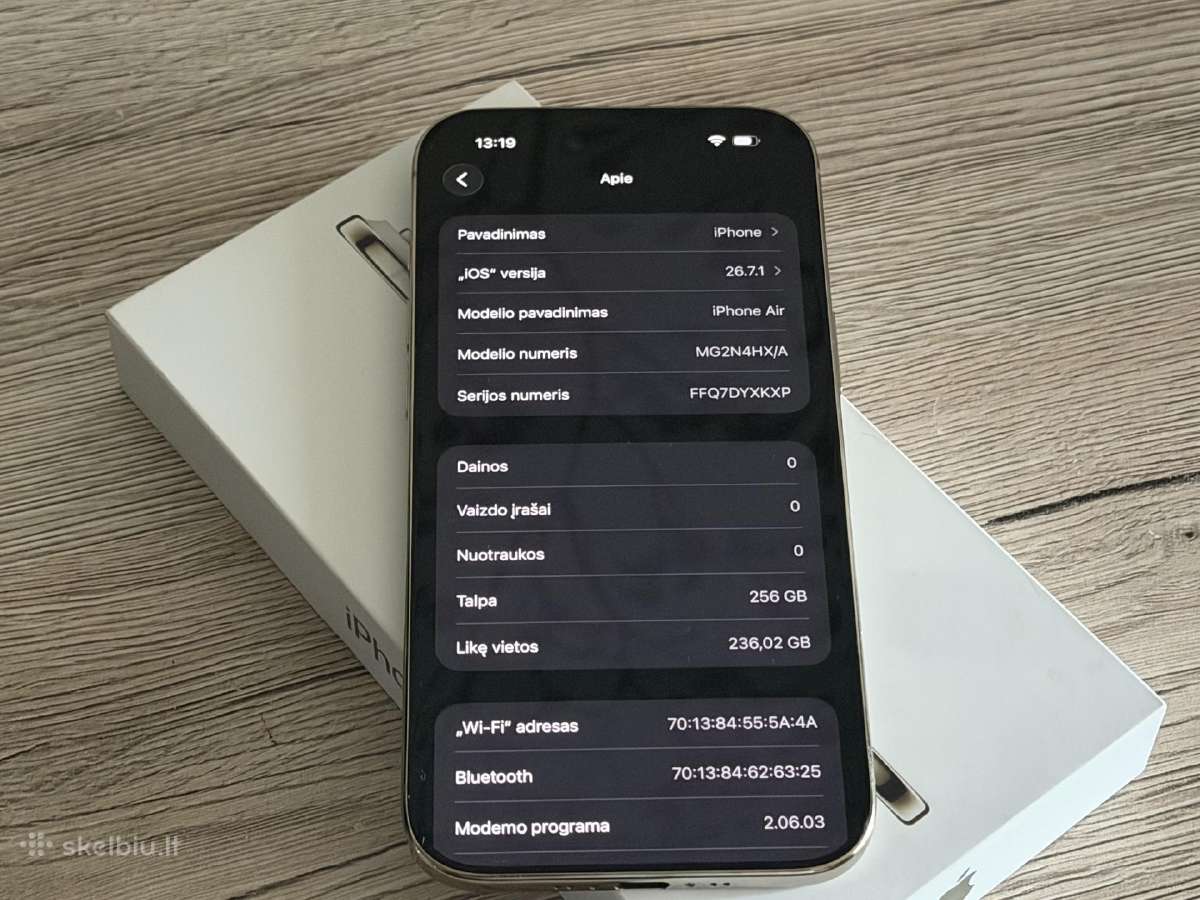 Parduodu iPhone Air 256gb White - nuotraukos Nr. 2