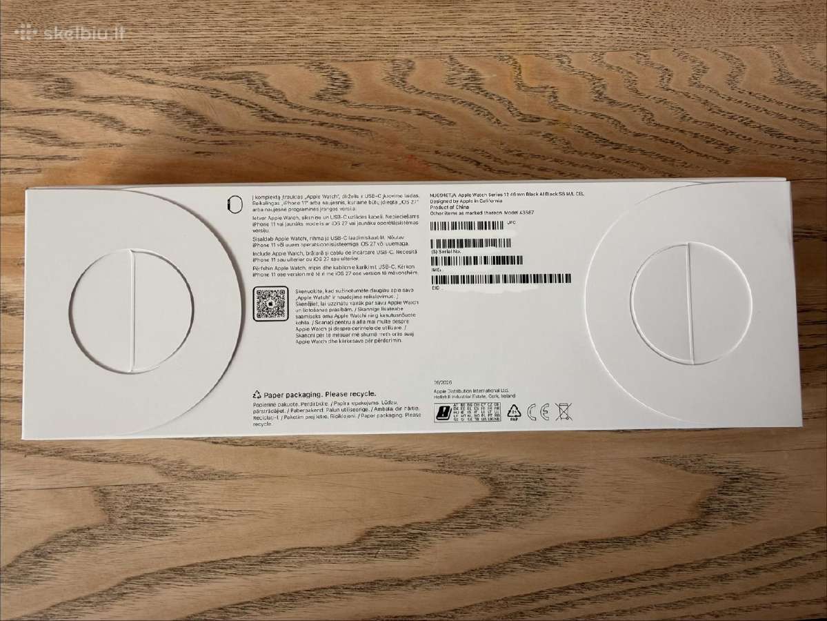 Apple Watch Series 12 46mm GPS + Cellular, juodas - nuotraukos Nr. 2
