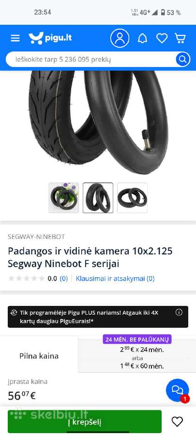 Pigiai original nauja padanga Ninebot paspirtuko - nuotraukos Nr. 2