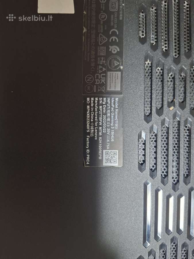 Parduodu Lenovo Ideapad Gaming 3 15ihu6 - nuotraukos Nr. 4
