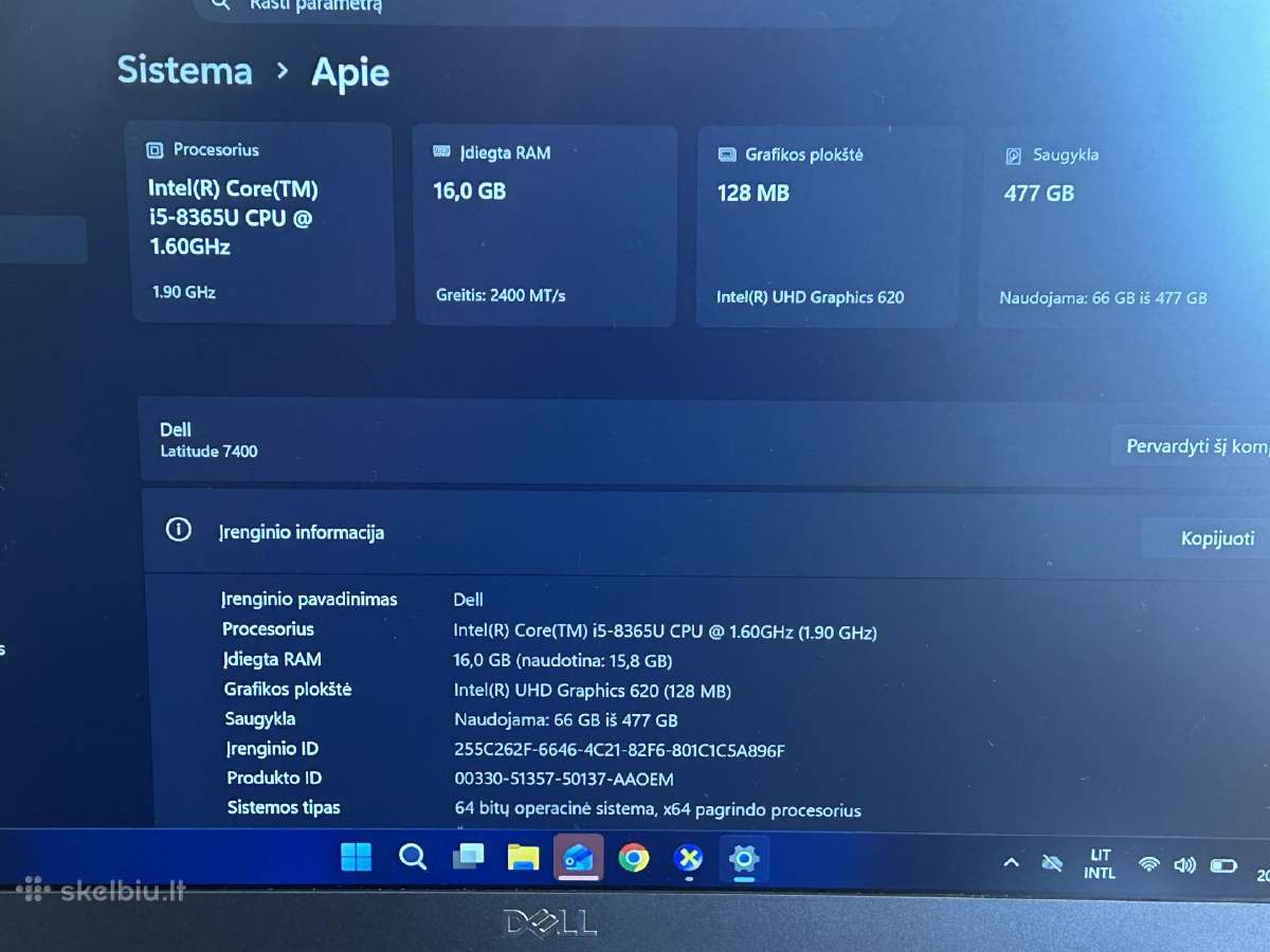 Dell Latidude 7400 Fhd Carbon Fiber - nuotraukos Nr. 3