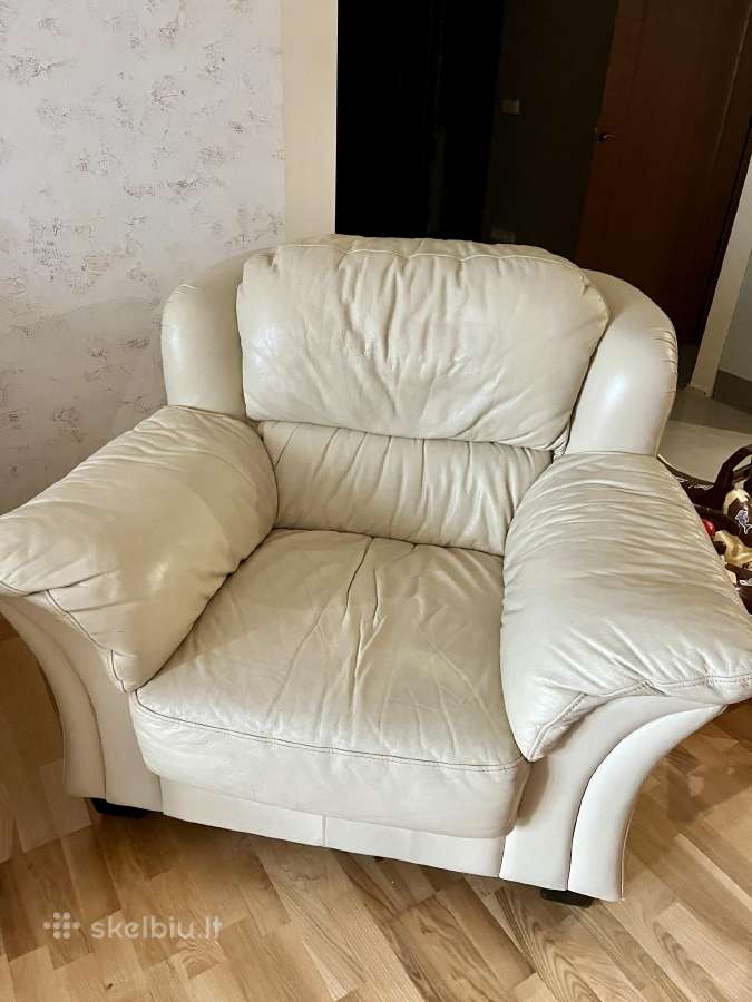 Dovanojame Naturalios odos sofa ir fotelis - nuotraukos Nr. 2
