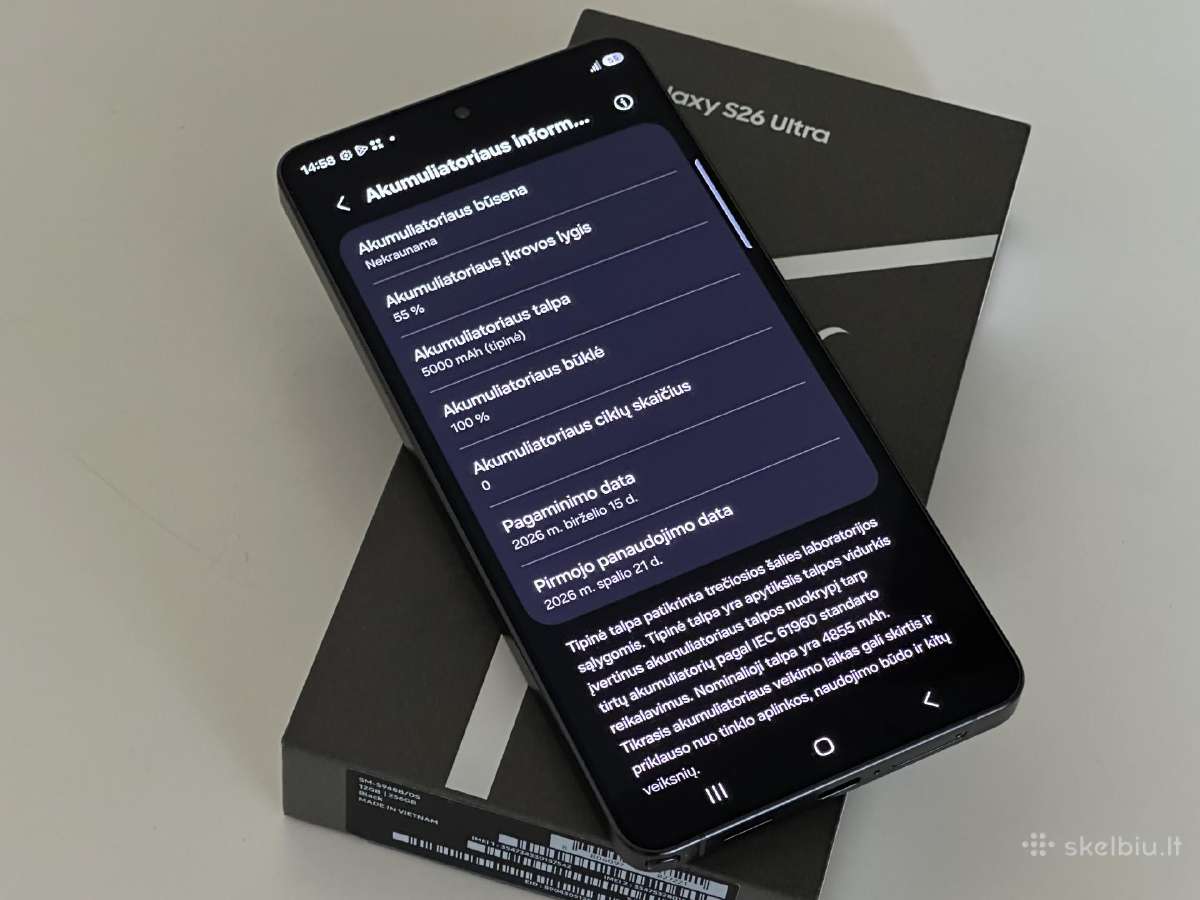 Parduodu naują Samsung Galaxy S26 Ultra 256gb - nuotraukos Nr. 3