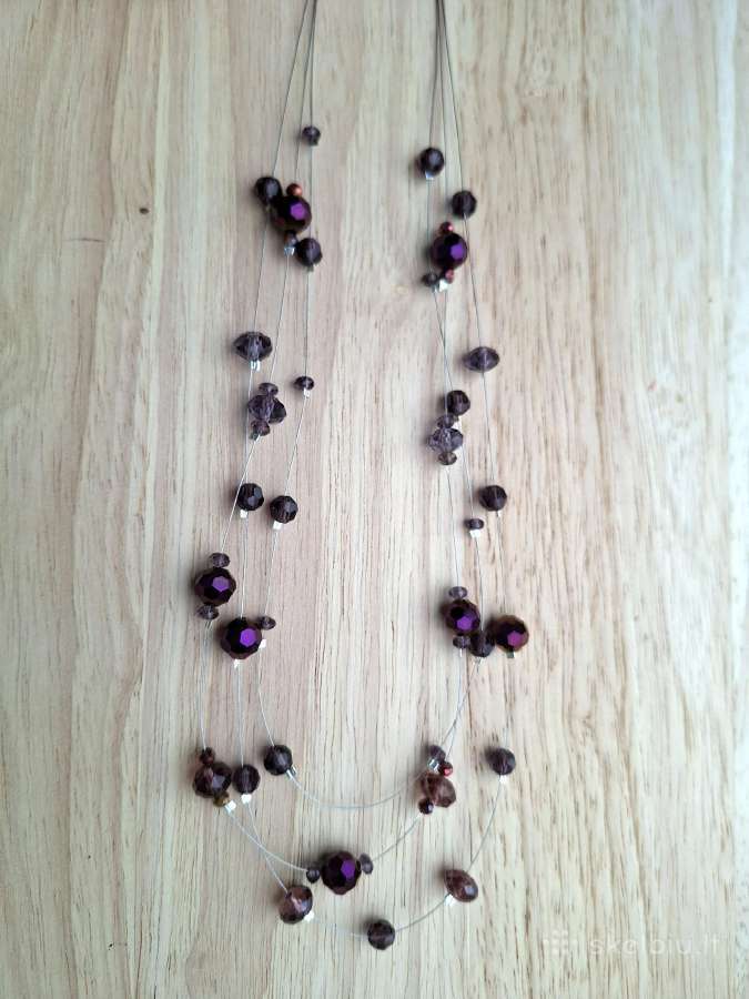 Violetiniai karoliai iš čekiško stiklo - nuotraukos Nr. 3