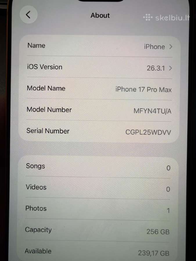 Apple iPhone 17 Pro Max 256gb apynaujis - nuotraukos Nr. 8