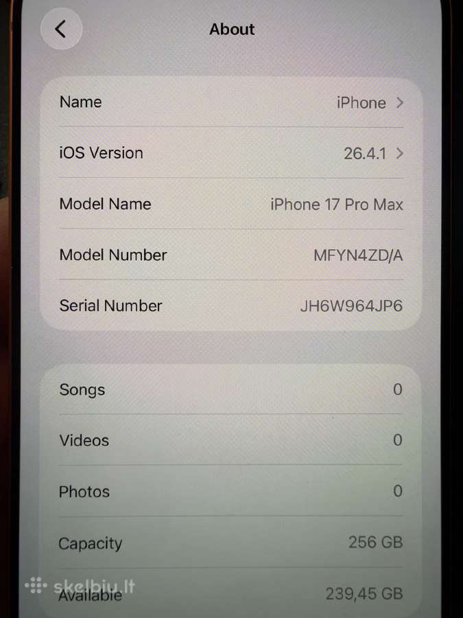 Apple iPhone 17 Pro Max 256gb kaip naujas - nuotraukos Nr. 10