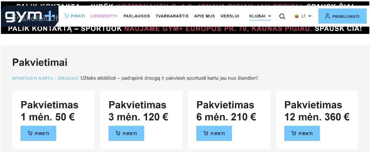 Gym+ pakvietimas 6 mėnesiai - nuotraukos Nr. 2