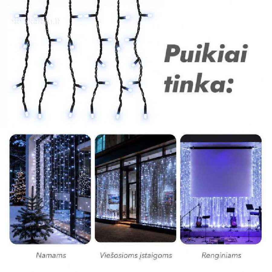 Kalėdinės lemputės užuolaidos, varvekliai - Naujos - nuotraukos Nr. 29